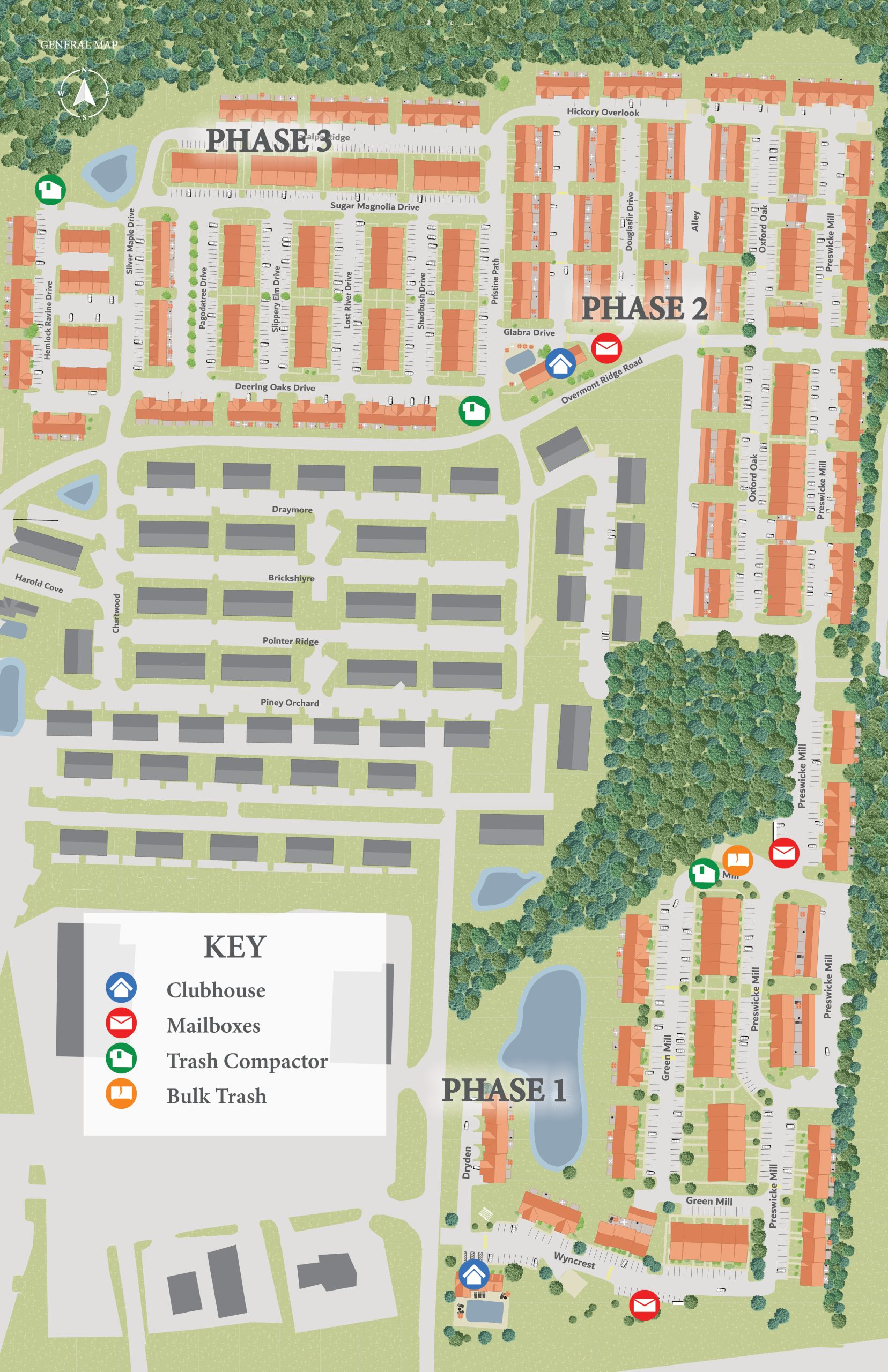 Waggoner Park community map showing designated bulk collection areas